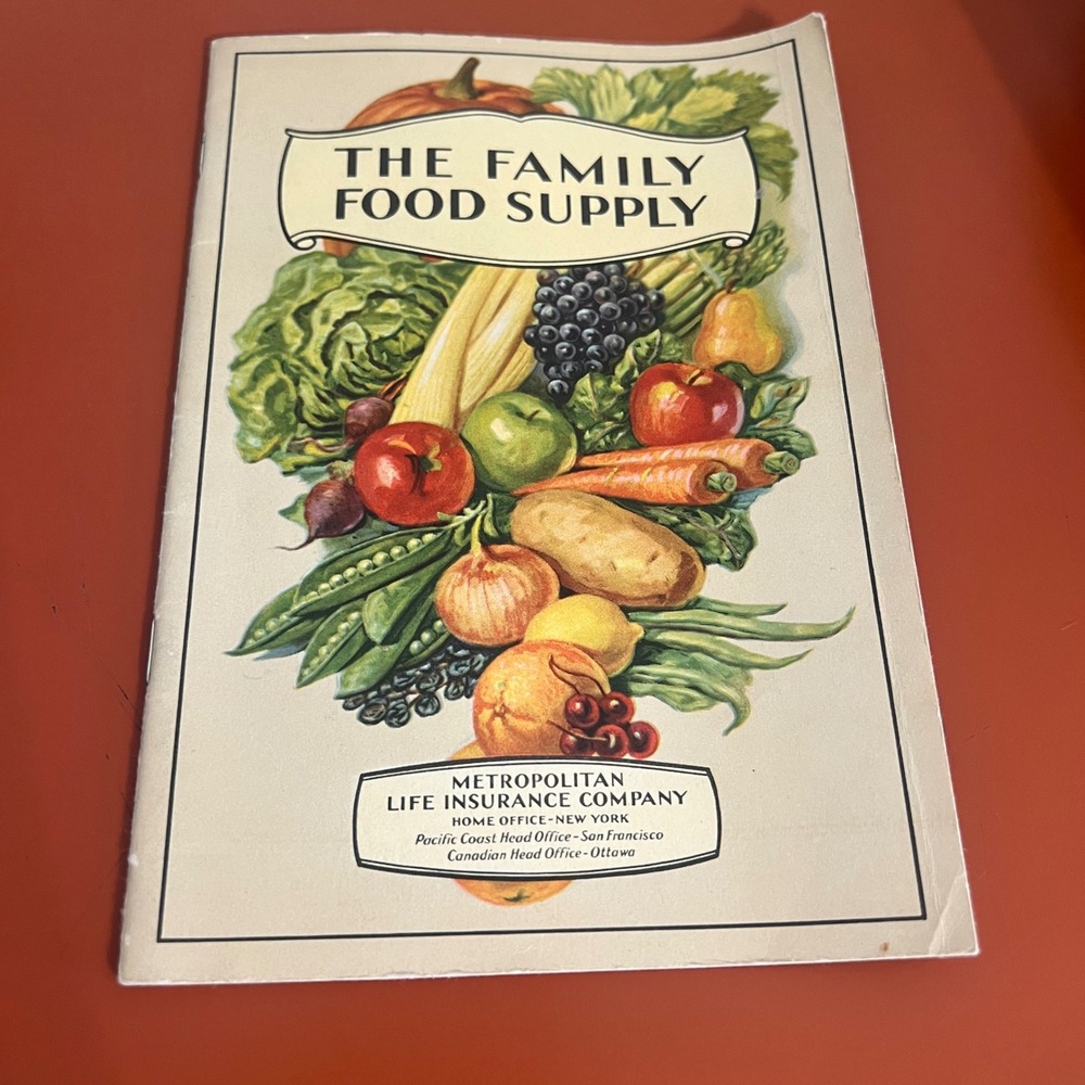 1934 The Family Food Supply Metropolitan Life Insurance Vintage Cookbook Booklet